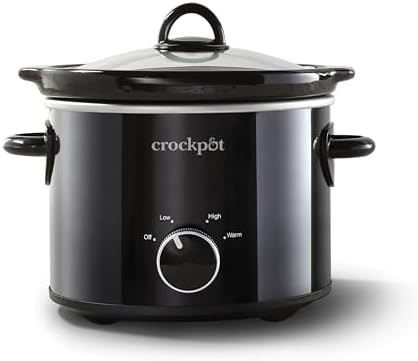 Manual Black Stoneware Slow Cooker 2 Quart