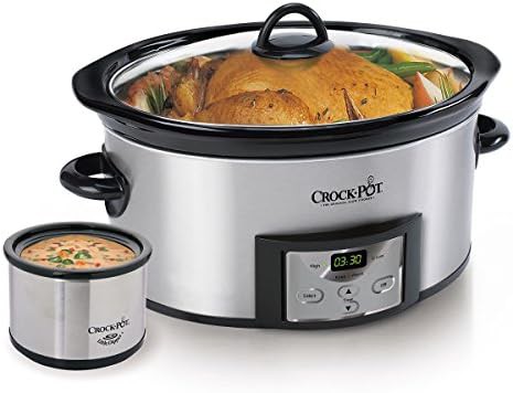 Programmable oval silver 6 quart slow cooker