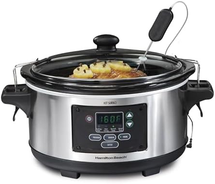 Portable programmable 6 quart slow cooker