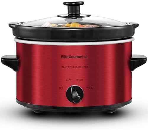 Metallic Red Oval Slow Cooker 2 Quart