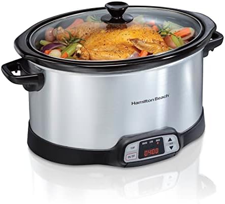 Programmable stoneware 8 quart slow cooker