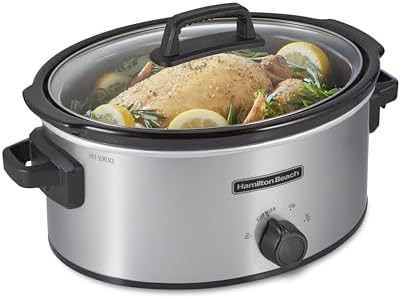 Six Quart Stoneware Slow Cooker with Manual Settings