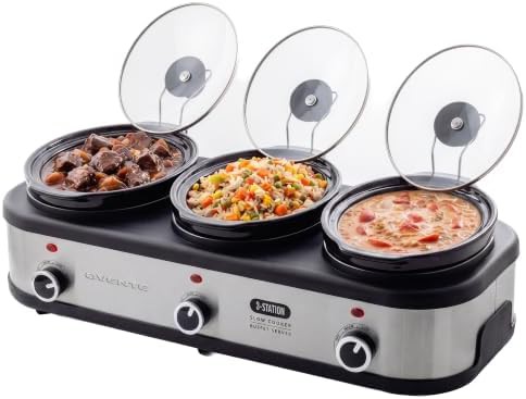Silver Triple Pot Buffet Server 4.5Qt
