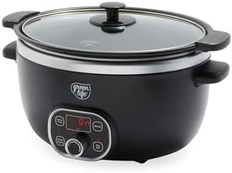 Black ceramic six quart slow cooker