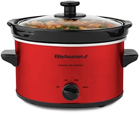 Metallic red oval slow cooker 2 quart