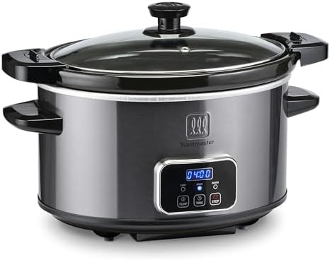 Digital graphite gray 4 quart stoneware cooker