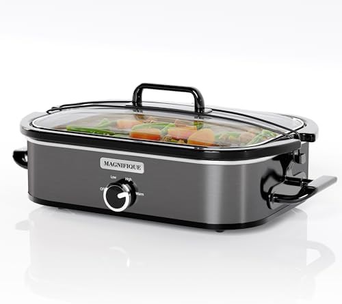 Manual 4 quart casserole slow cooker stainless