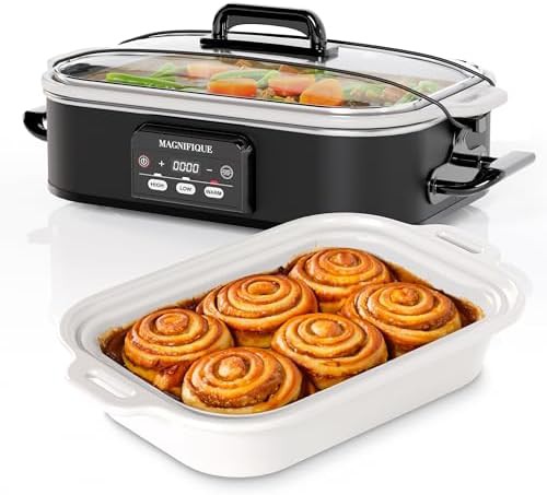 Digital 4 quart casserole slow cooker in black