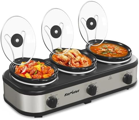 Mini triple stainless steel buffet server