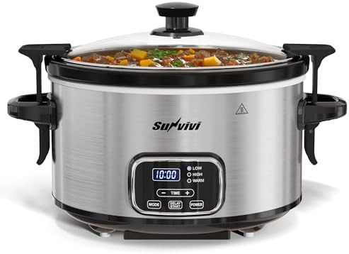 Programmable locking lid cooker in silver