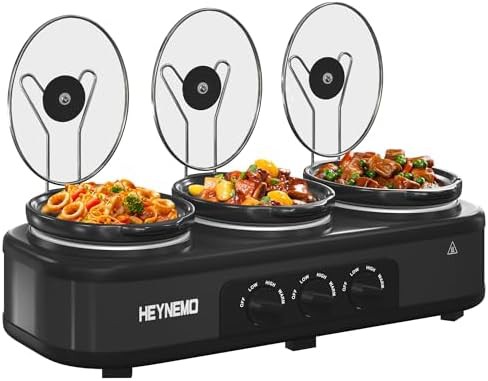 Black stainless steel triple buffet server