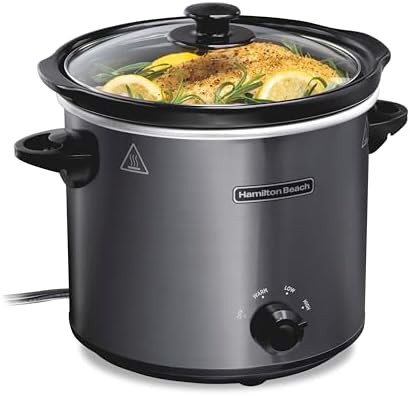 Four Quart Compact Slow Cooker with Three Settings