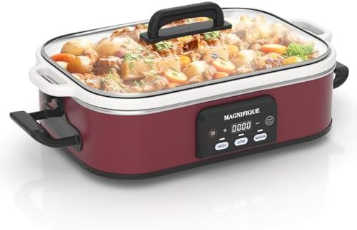 Programmable 4 Quart Ceramic Casserole Cooker Red
