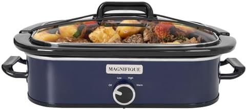 Manual 4 Quart Casserole Slow Cooker in Blue