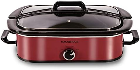 Manual 4 Quart Casserole Slow Cooker in Red
