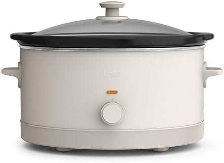 Manual Six Quart Ceramic Cooker in Oatmilk
