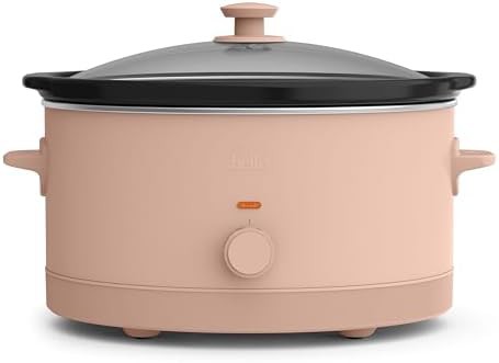 Manual ceramic slow cooker with cord storage in blossom