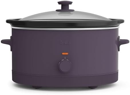 Manual Six Quart Ceramic Slow Cooker in Plum