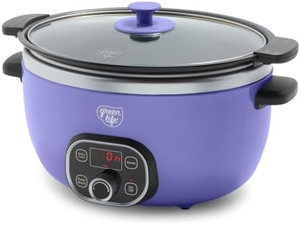 Periwinkle programmable ceramic six quart cooker