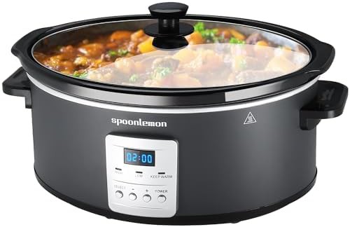 Black Ceramic Digital Slow Cooker 7 Quart