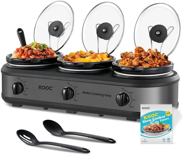 Grey triple pot buffet server 1.5 quart