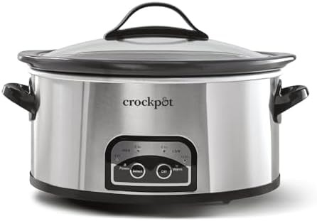 Programmable six quart stainless steel slow cooker