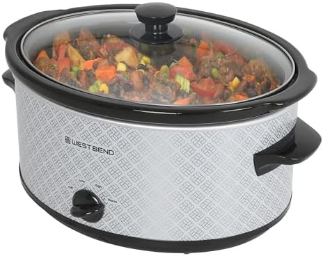 Silver manual oval crockpot 6 quart