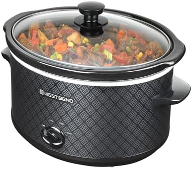 Black manual ceramic cooker 4 quart