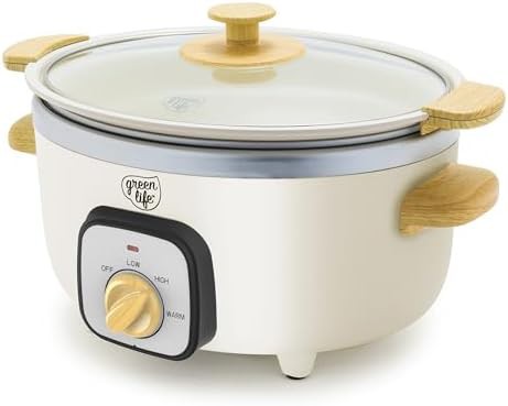Cream ceramic 3.5 quart slow cooker