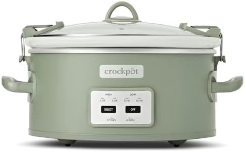 Green programmable locking lid cook and carry cooker