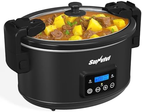 Programmable locking lid cooker in black