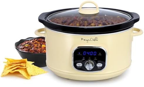 Ivory Digital Slow Cooker with Ceramic Pot