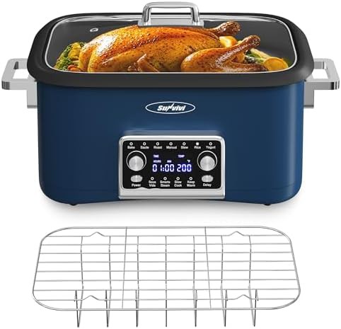 Blue 8 quart programmable roaster oven multi cooker