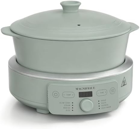 Clay pot 4.5 quart multi cooker olive