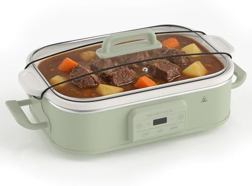 Digital 4 quart casserole slow cooker in sage