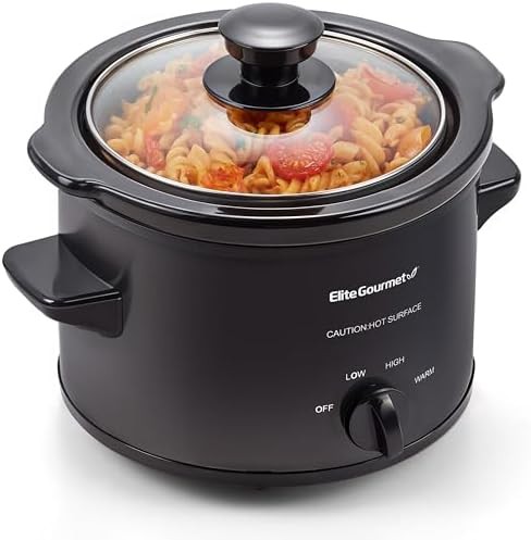 Ceramic black mini slow cooker 1.5 quart