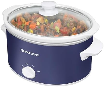 Manual Oval Ceramic Slow Cooker Navy