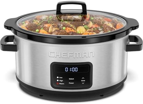 Digital 7 quart stainless steel slow cooker