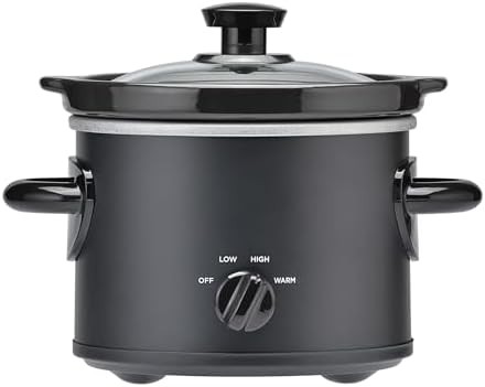 Matte Black Round Two Quart Slow Cooker